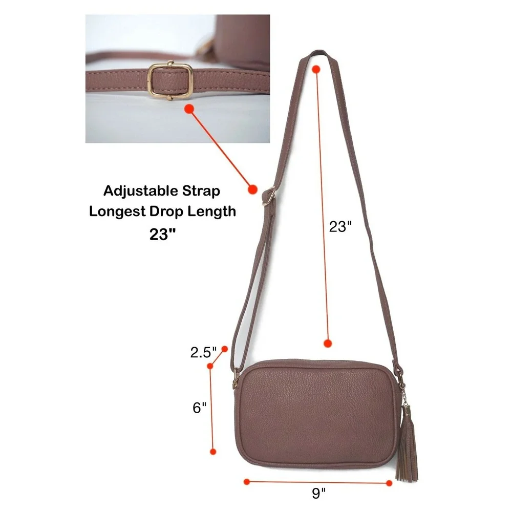 NEW Womens Blush Pink Crossbody Handbag Lightweight Everyday Bag Zip Closure - Picture 2 of 5